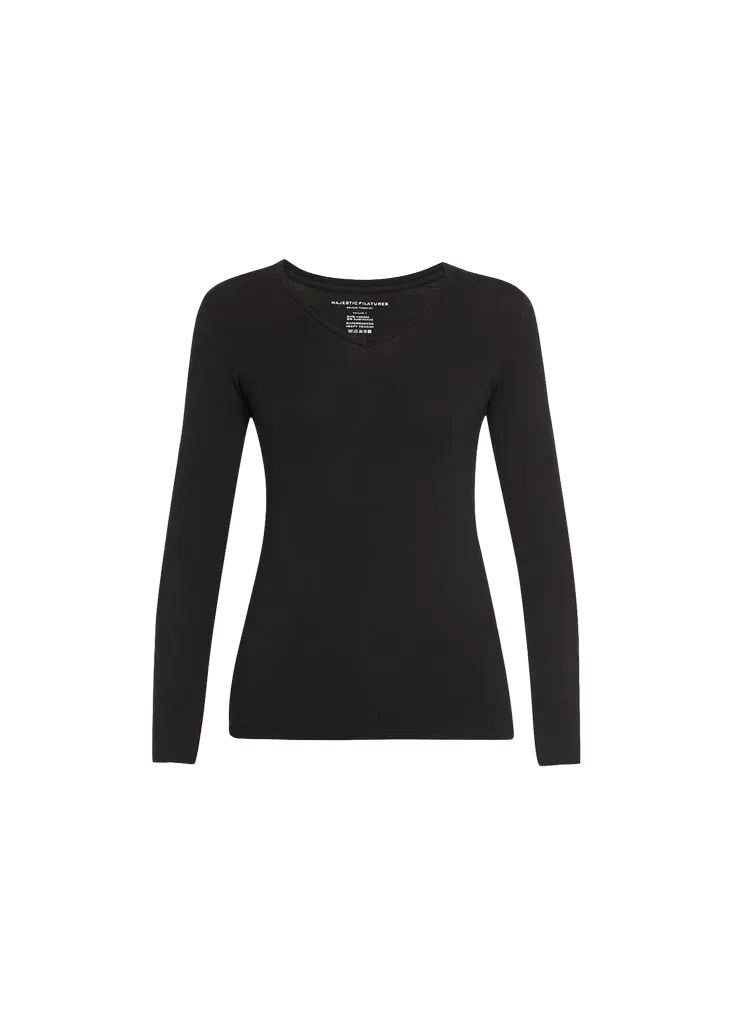 Majestic Filatures Soft Touch Long-Sleeve V-Neck Tee
