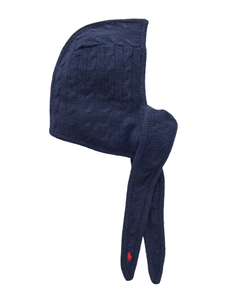 Cable-knit wool and cashmere-blend snood - navy - One Size
