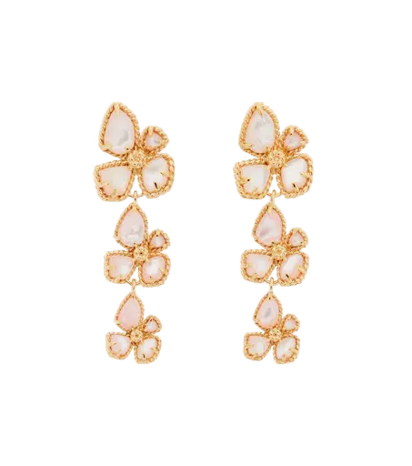 Bloom mother-of-pearl gold-plated drop earrings