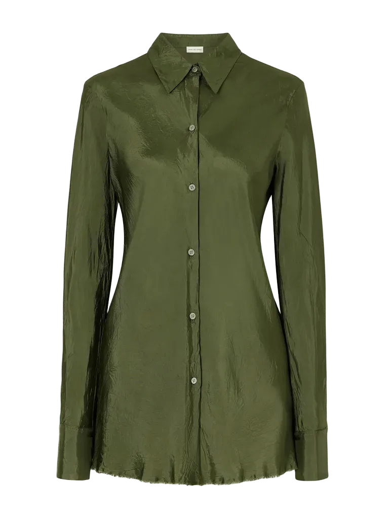 Crinkled satin shirt