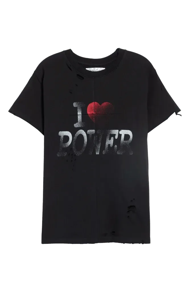 Gender Inclusive Power Distressed Cotton T-Shirt