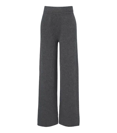 Wool-blend wide-leg pants