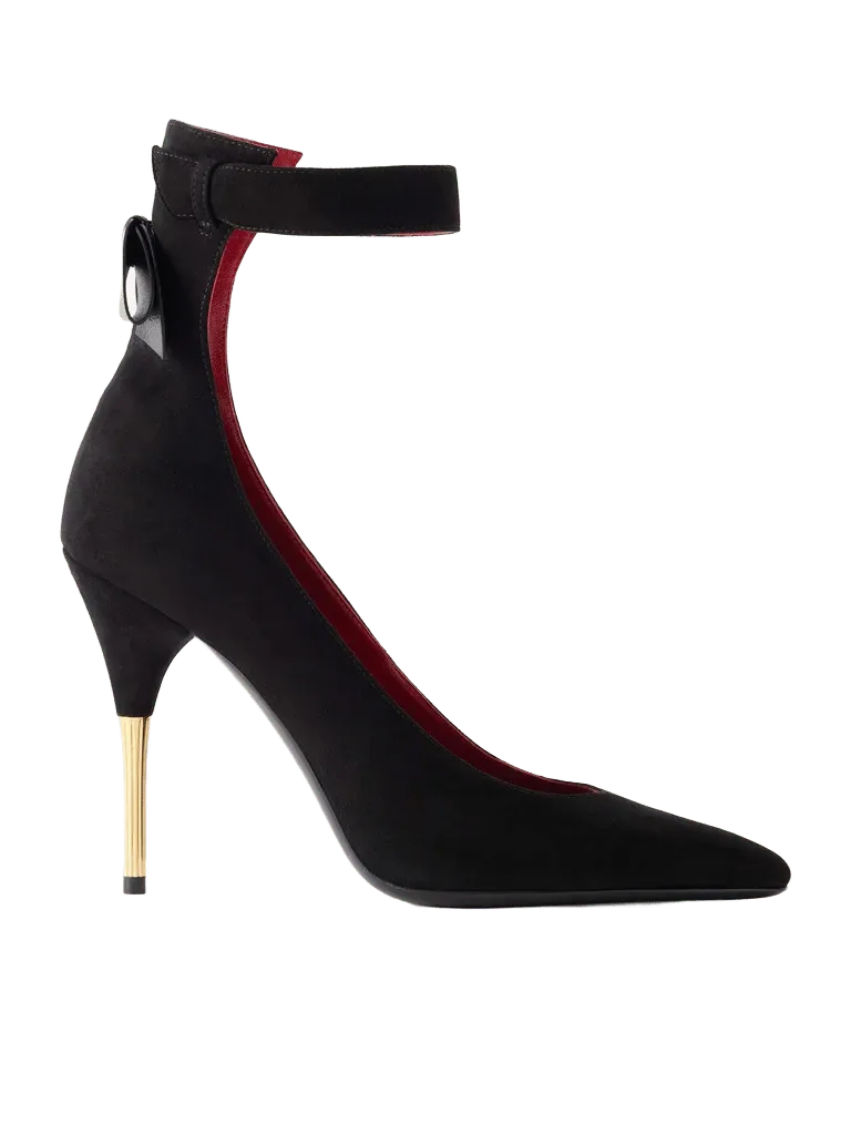 Fatale 105 bow-detailed suede pumps