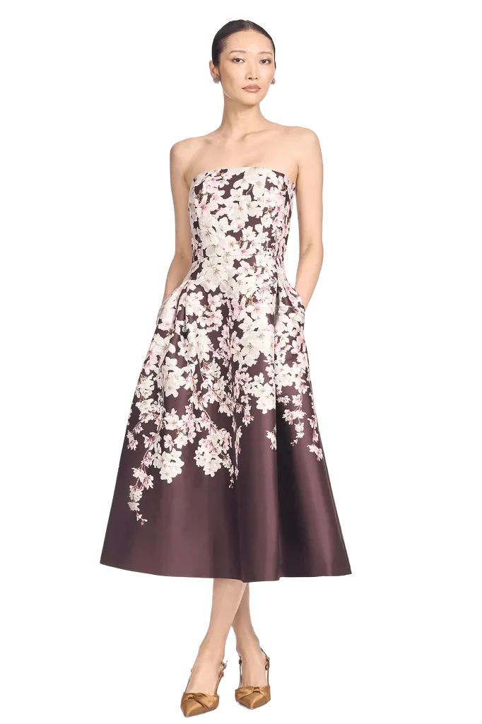 SHAY DRESS - CHOCOLATE COVERED CHERRY BLOSSOMS