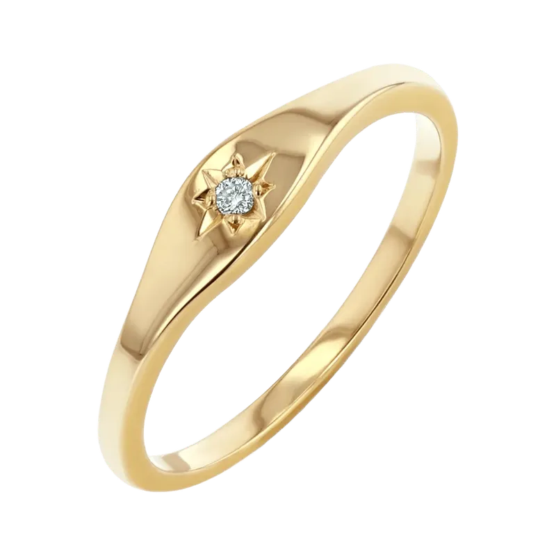 Mini Starburst Signet Ring