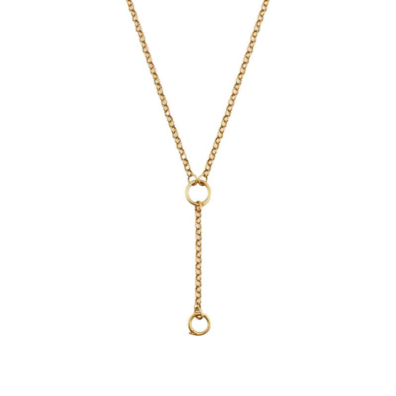 Rolo Charm Clip Lariat Necklace