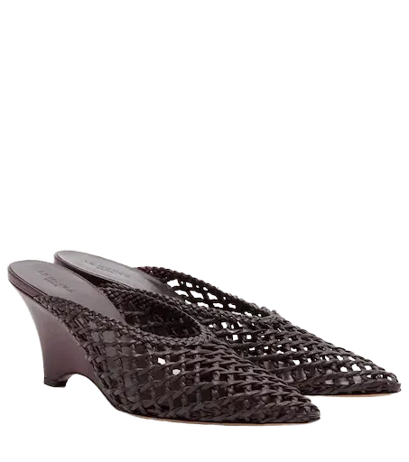 Victoria leather wedge mules