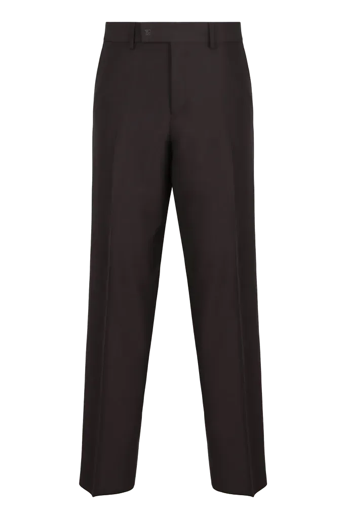Fendi Virgin Wool Blend Chinos — Coffee