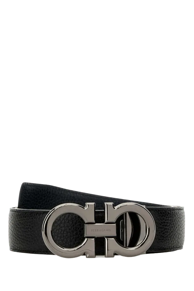 Ferragamo Double Adjus Belt — Black