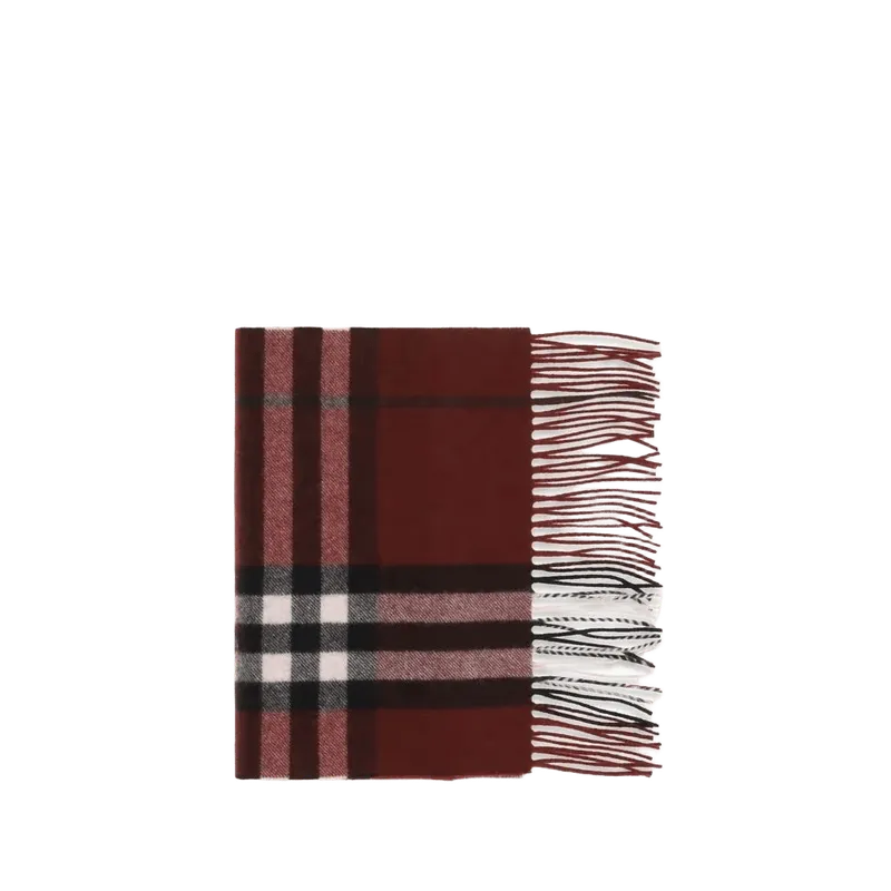 Burberry Check Scarf — Burgundy