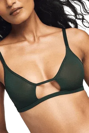 Sieve Cutout Bra in Cypress