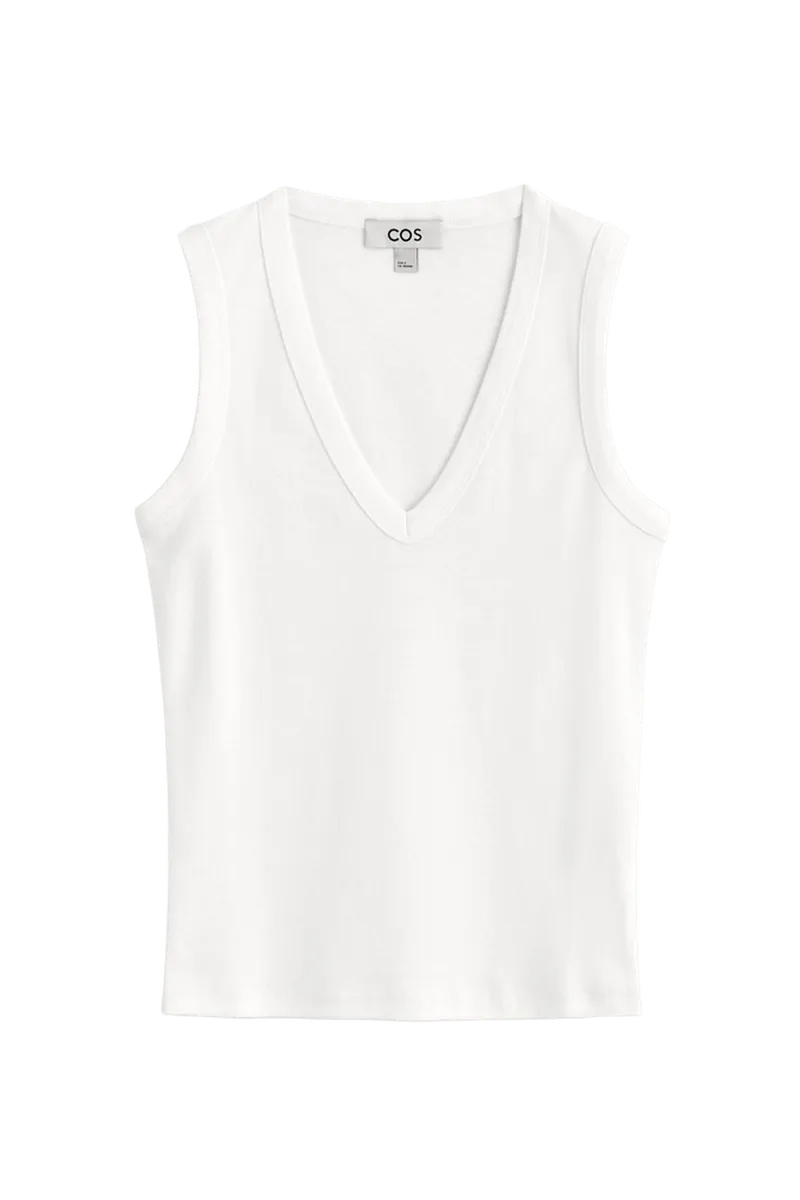 COTTON V-NECK TANK TOP