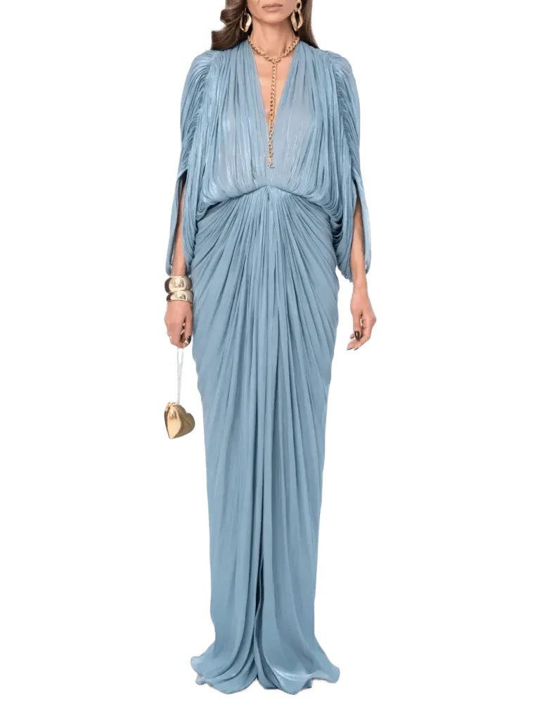 Ana Radu plissé-effect draped maxi dress