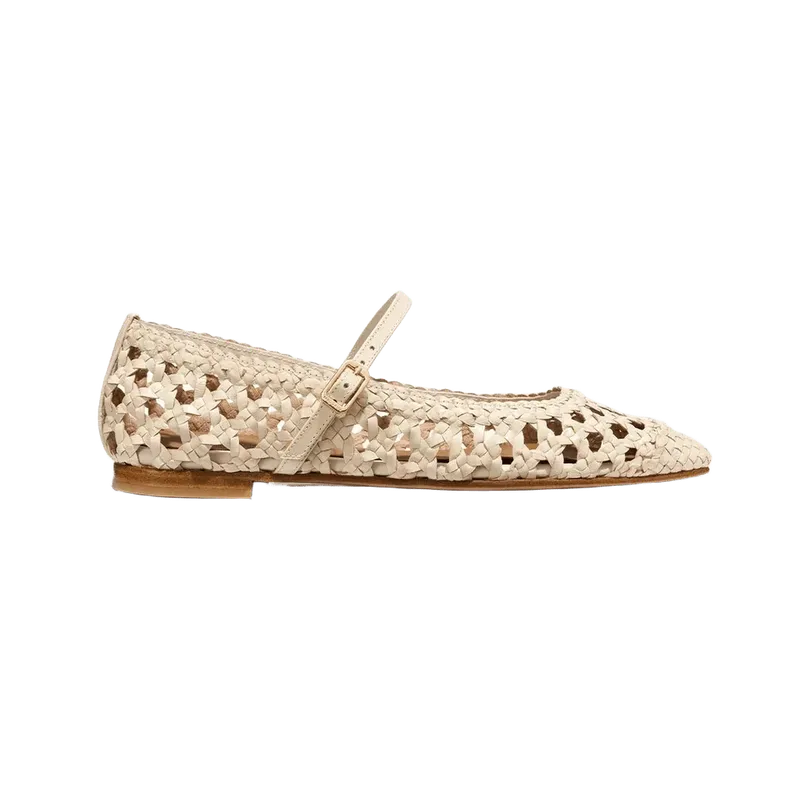 The Fonteyn Jane in Ecru Woven Leather