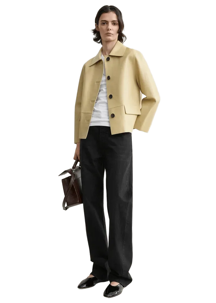 Bonded leather jacket chai