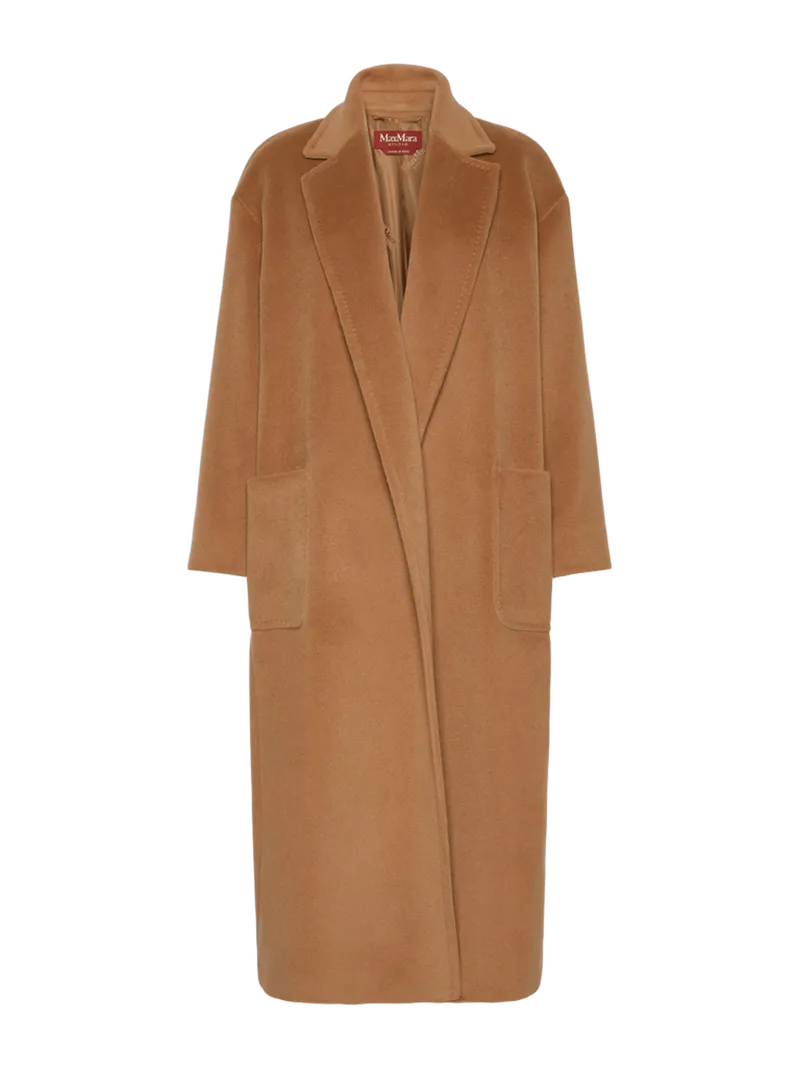 Long wool beaver cloth coat - CAMEL
