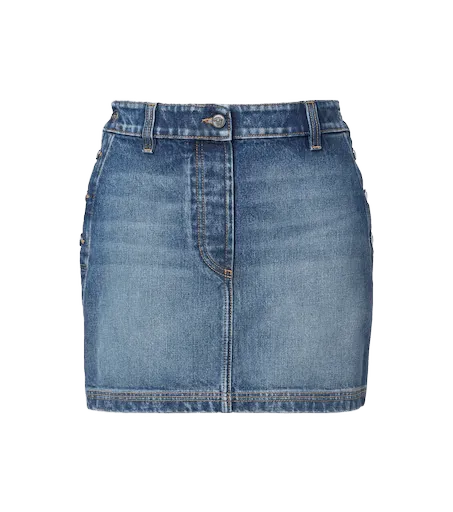 Faded denim miniskirt