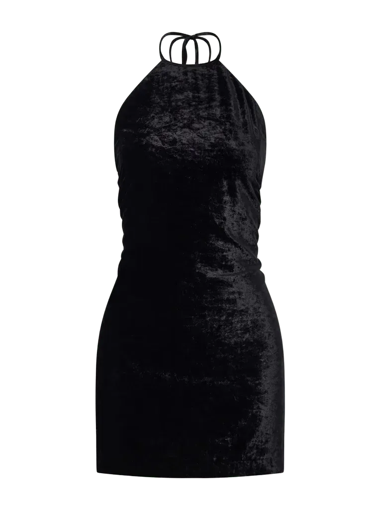 Francine velvet halterneck mini dress