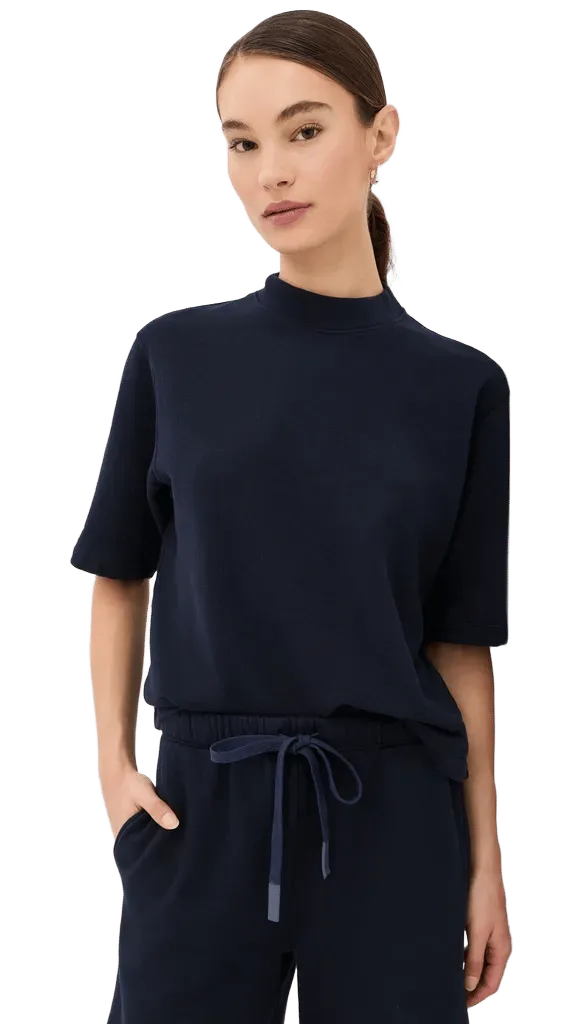 TWP Cropped Mock Neck Tee
