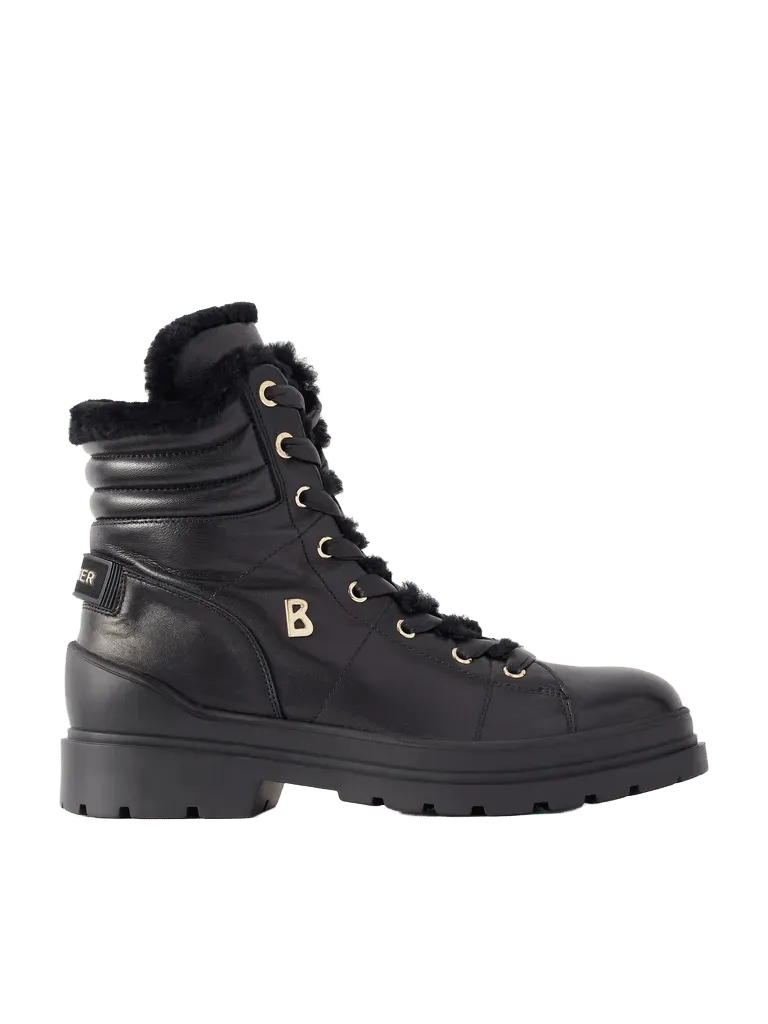 St. Moritz 14 shearling-trimmed leather ankle boots
