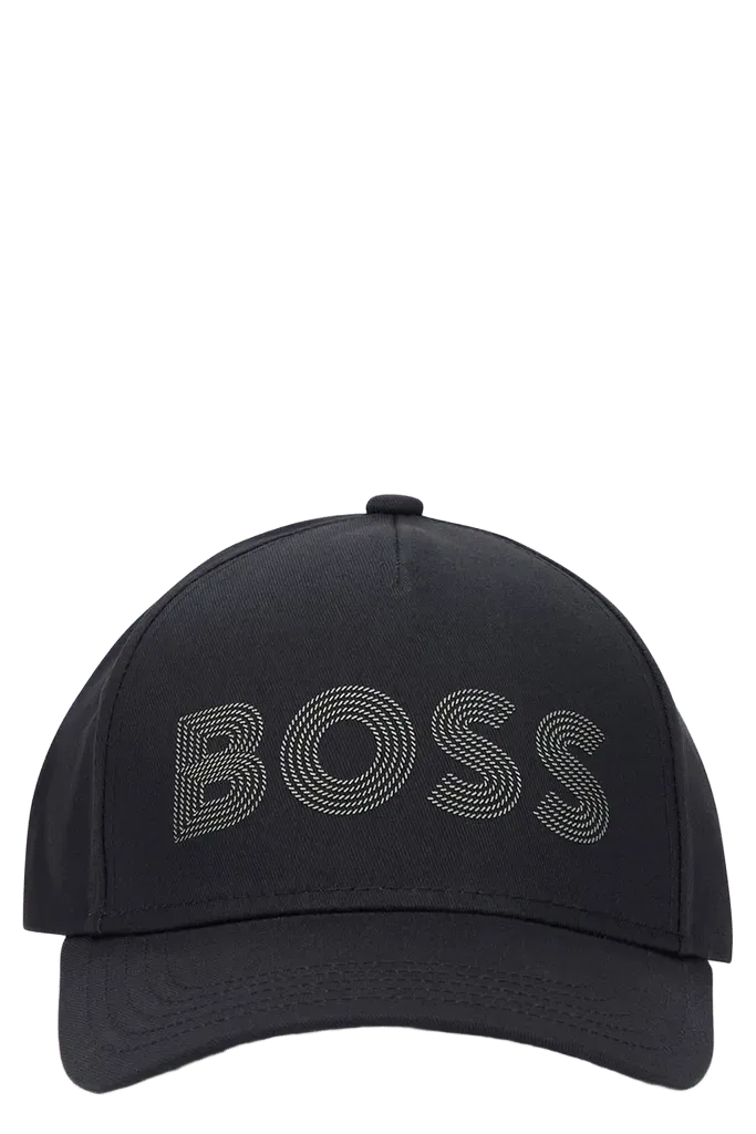 Hugo Boss 50544417 Logo-Embroidered Cotton Baseball Cap — Black