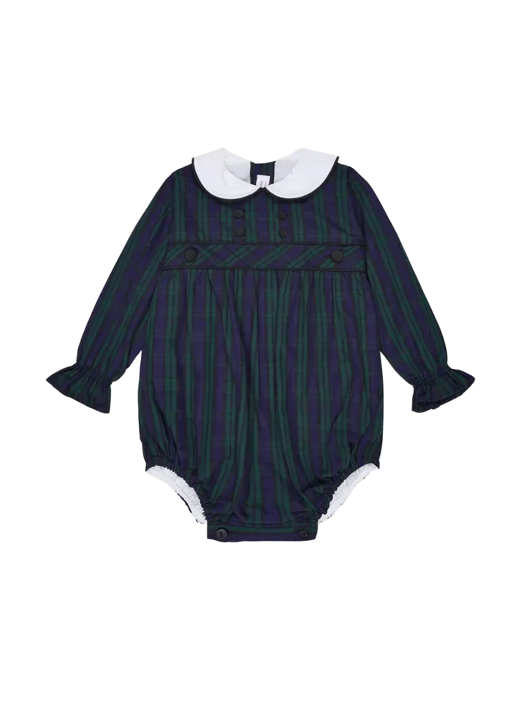 Navy Check Senna Baby Romper