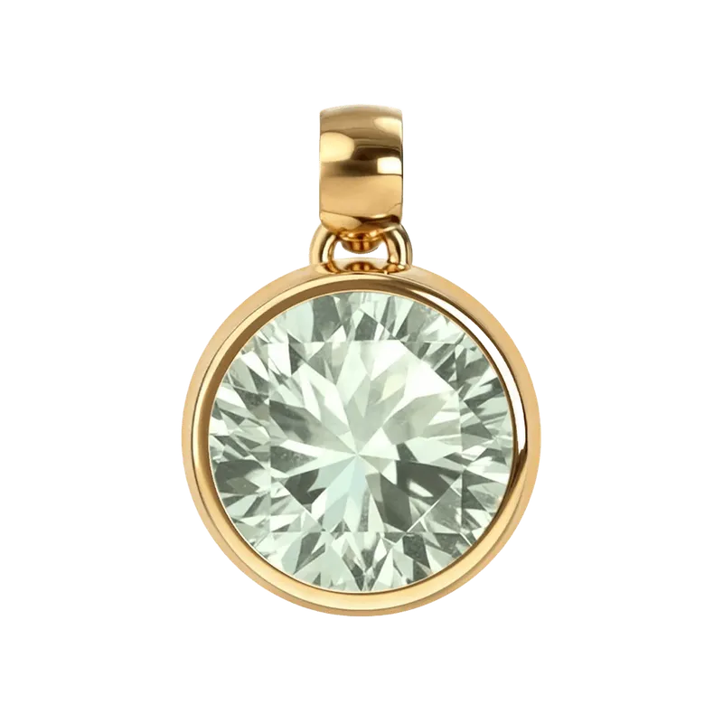 Jamestown Green Amethyst Pendant in 14k Gold (February)