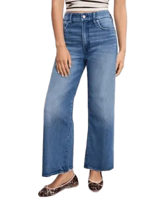 Women's Good Waist Palazzo Cropped Jeans, Regular & Plus Size