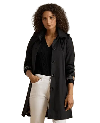 lauren ralph lauren womens hooded a line raincoat