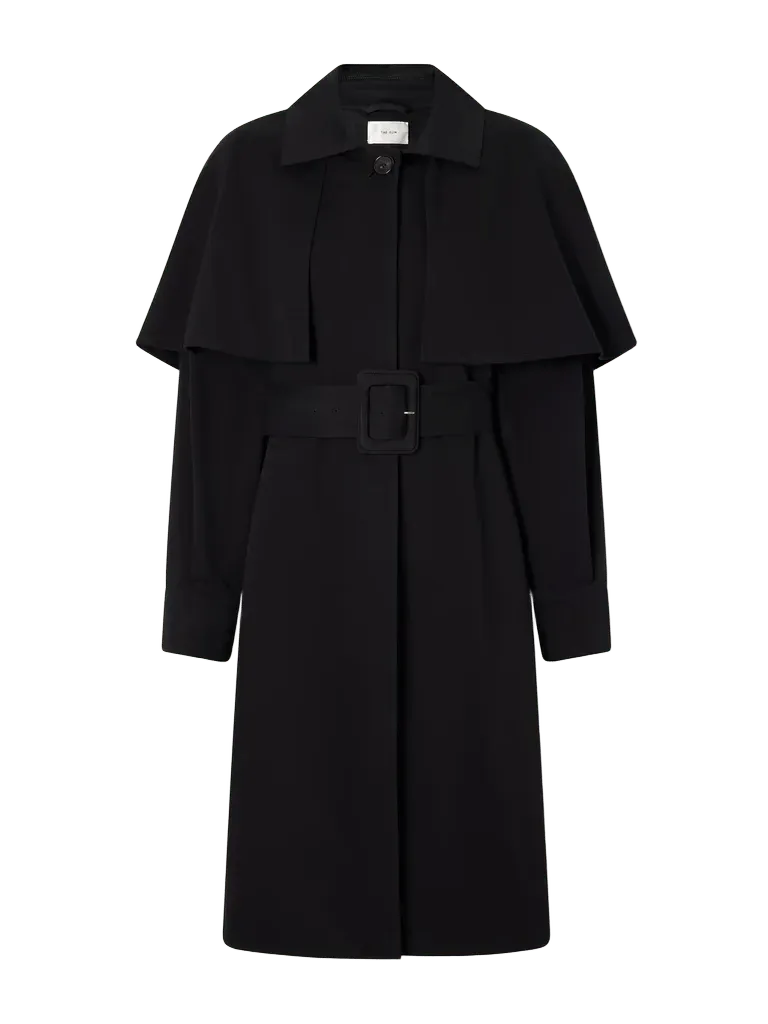 Ayana belted cape-detailed cotton-twill trench coat