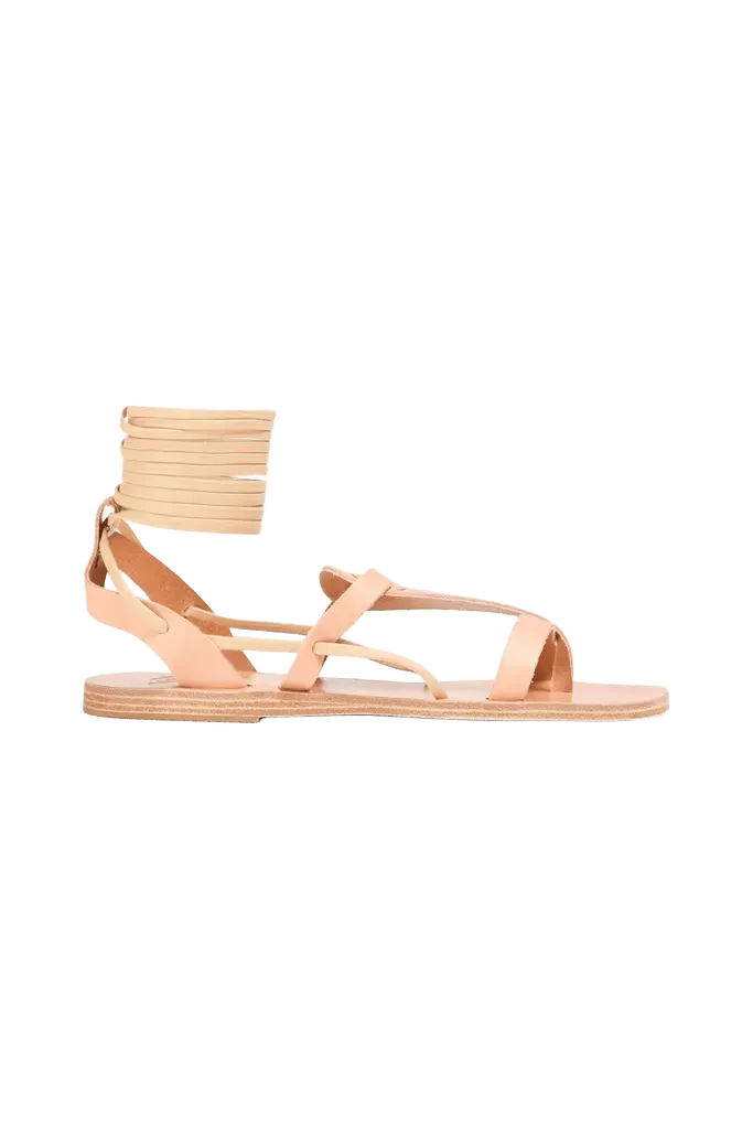 Diana smooth and metallic leather sandals