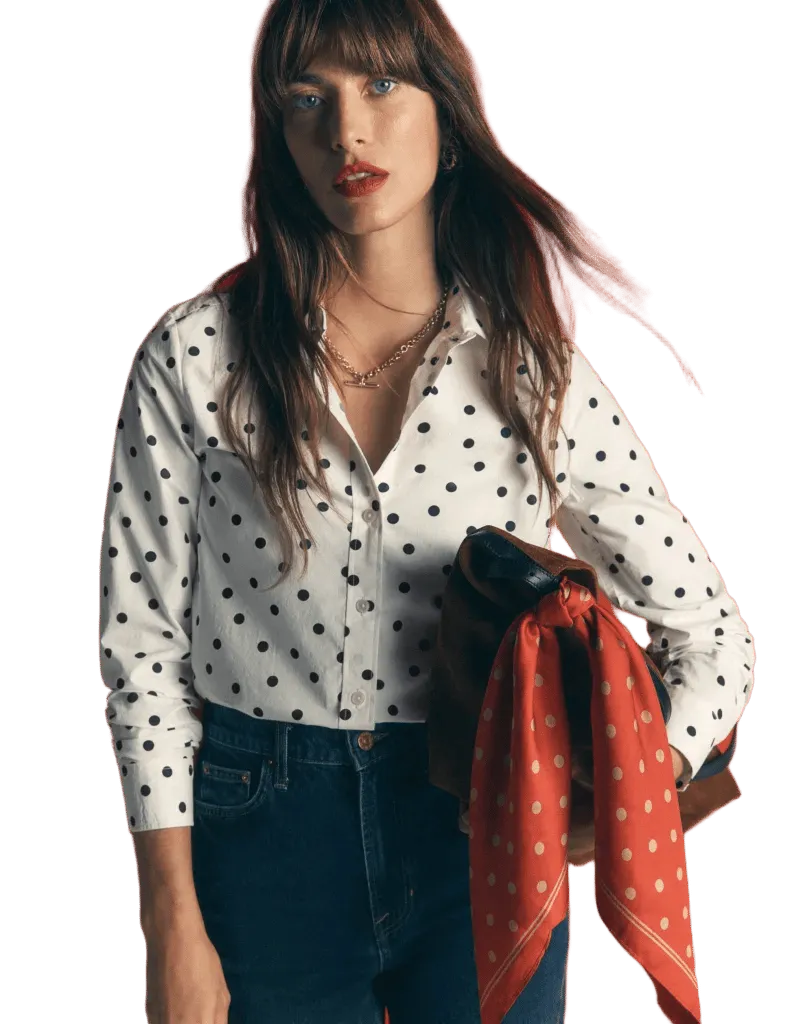 The New Sienna Cotton Shirt-Ivory, Boden Spot