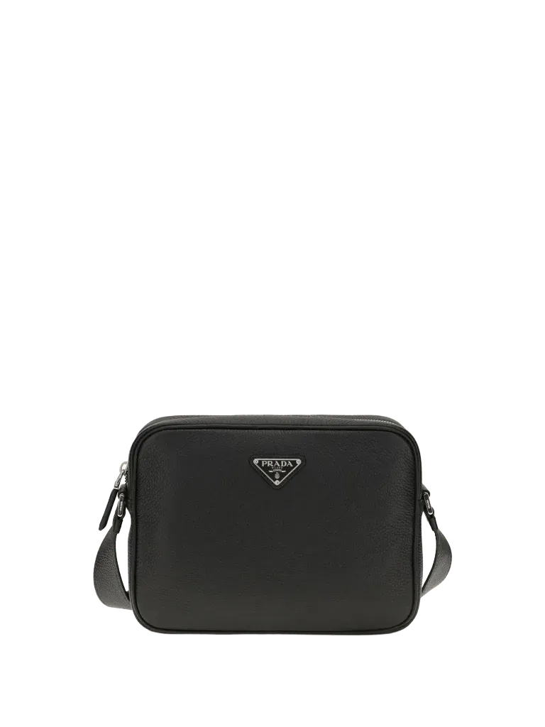 Prada Logo-Enameled Triangle Shoulder Bag