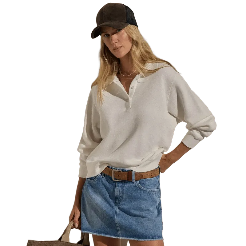 French Terry Henley Pullover - Off White