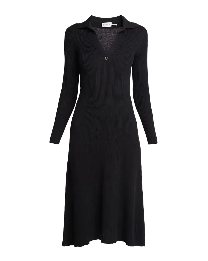 Virgin Wool Collared Sweater Dress