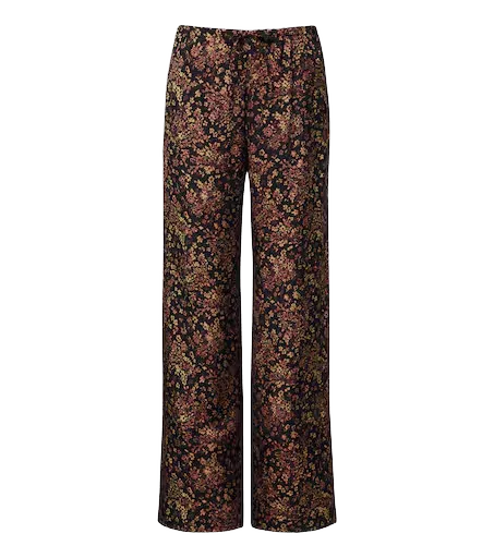 Floral wide-leg pants