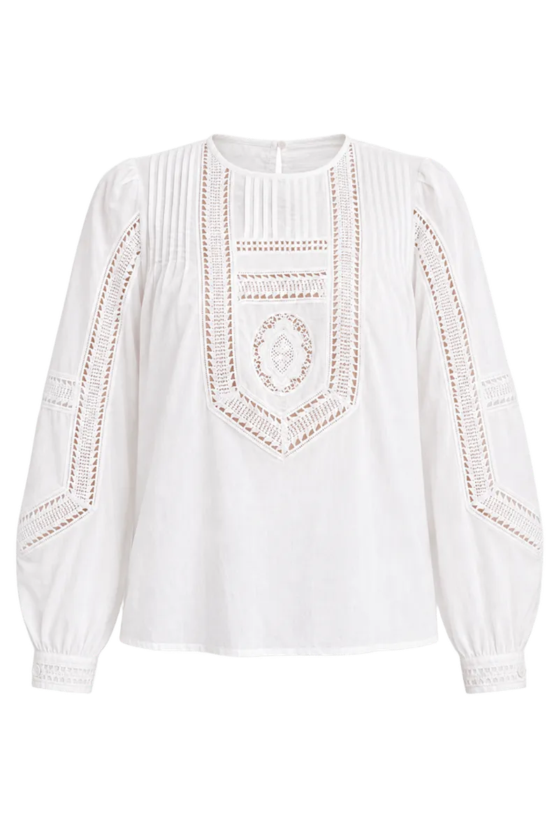 Pristine Marlowe Long Sleeve Cotton Top