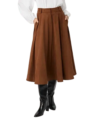 french connection womens sonja flare midi skirt