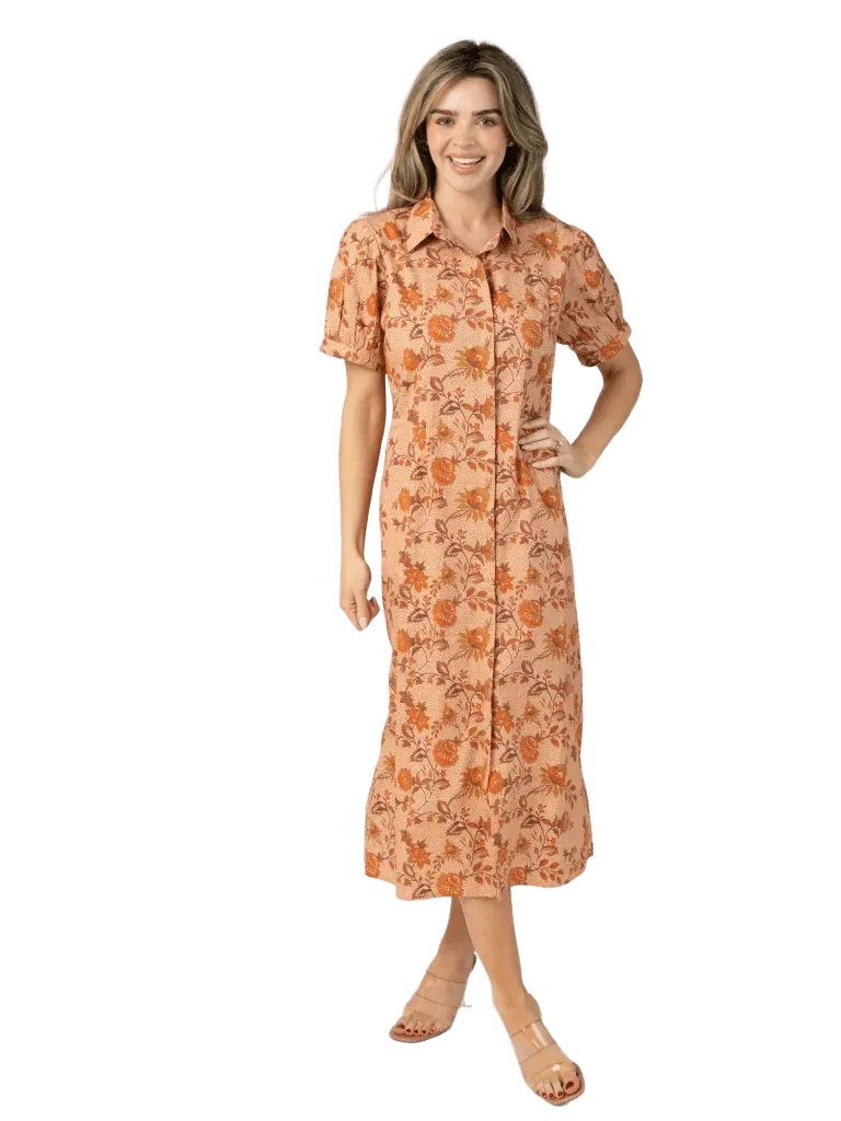 The Kris Dress in Cinnamon Jardin