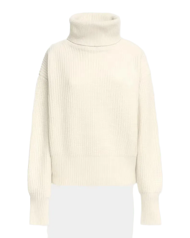 Rib-Knit Cashmere Turtleneck Sweater