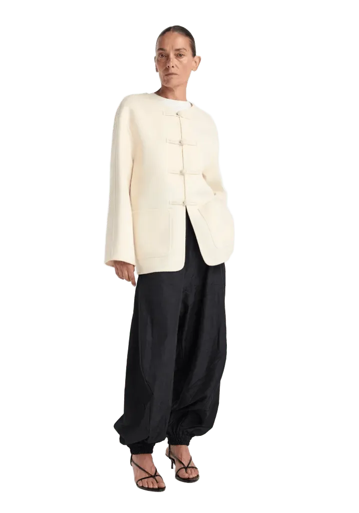 Double-faced wool pankou jacket | off white