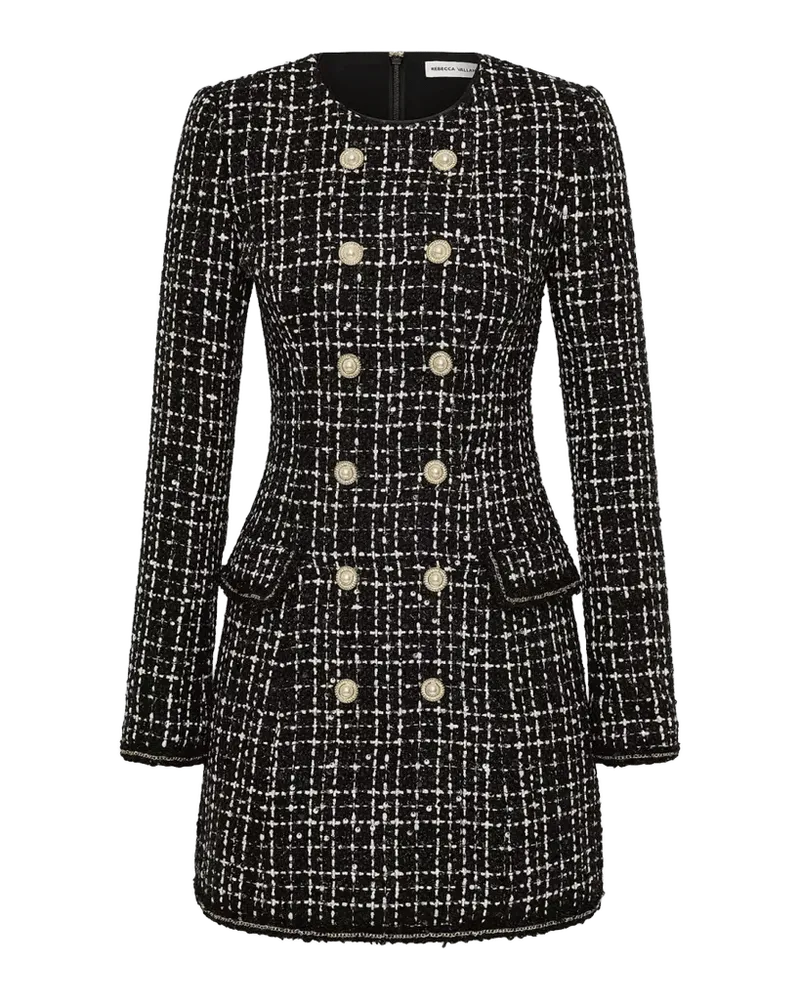 Meringue Double-Breasted Tweed Blazer Mini Dress