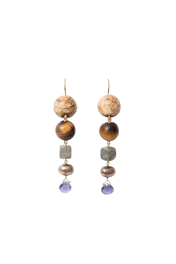 Lantern Tiered Earrings Multi