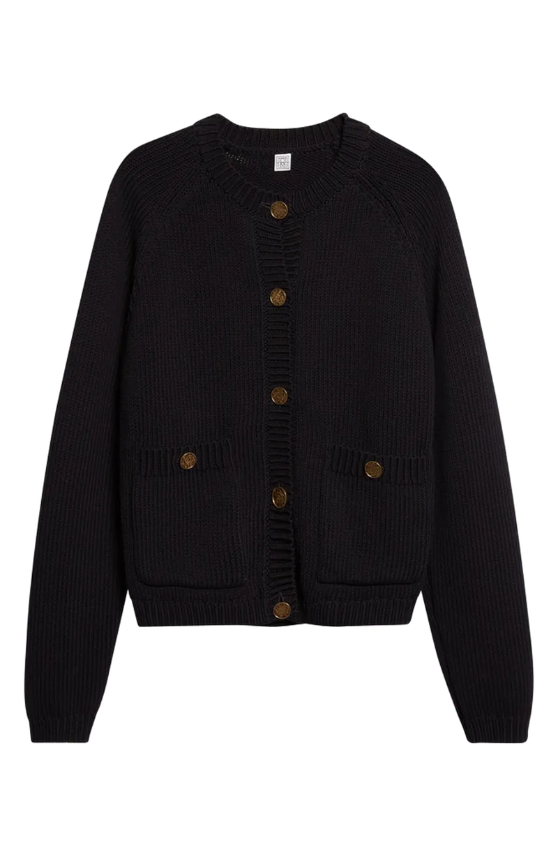 Hammered Button Organic Cotton Cardigan