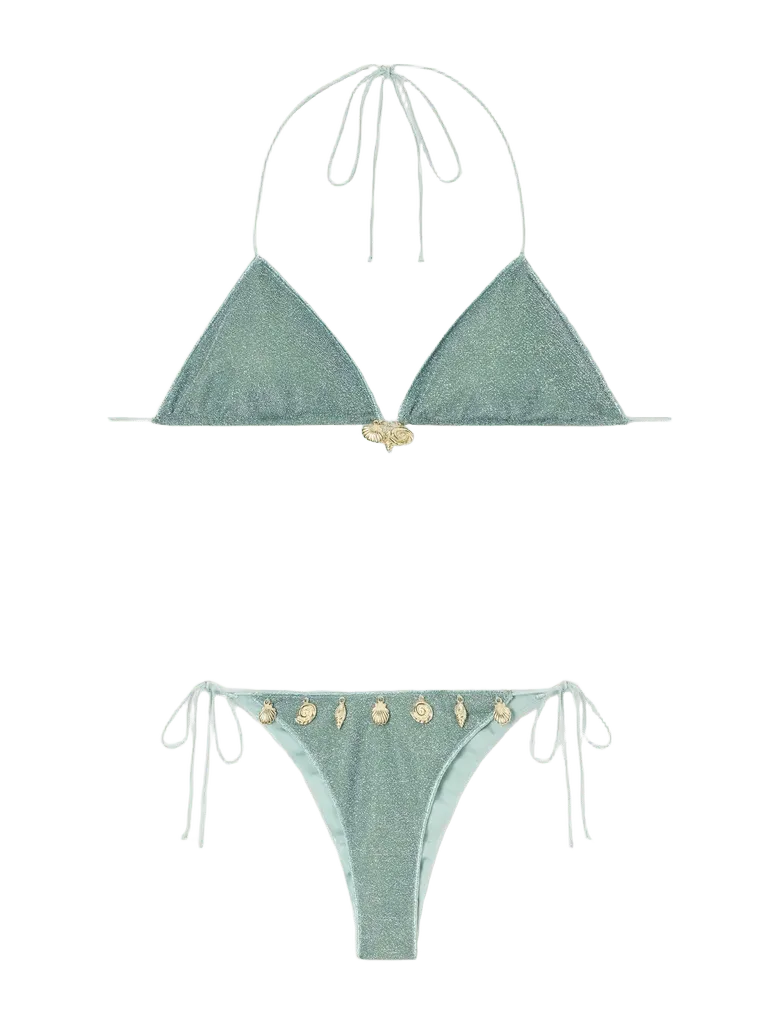 Lumiere metallic charm-detail bikini