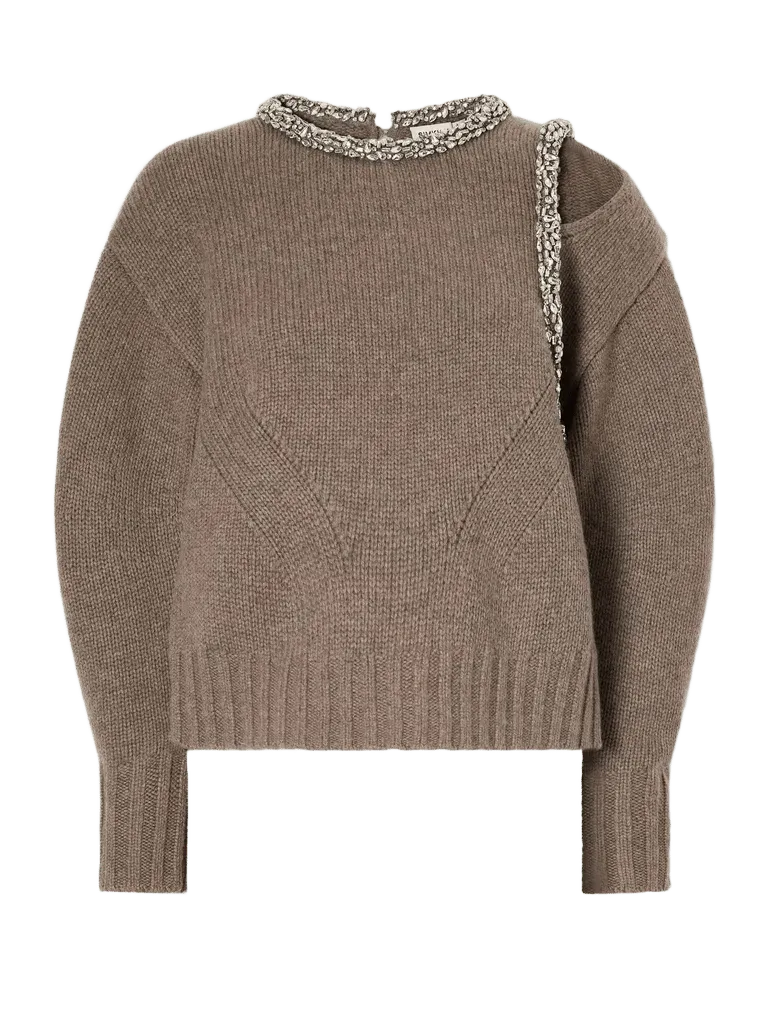 Monroe crystal-embellished wool-blend sweater
