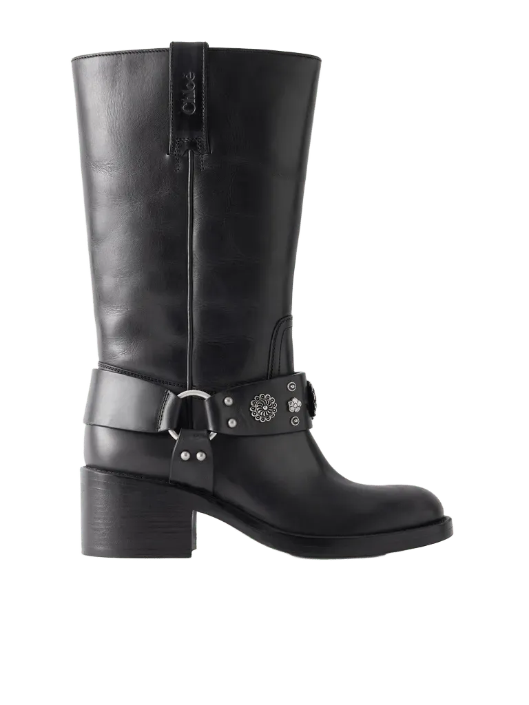 Dakota stud-embellished leather knee boots