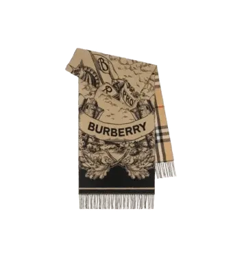Wide Gallant Knight Cashmere Scarf