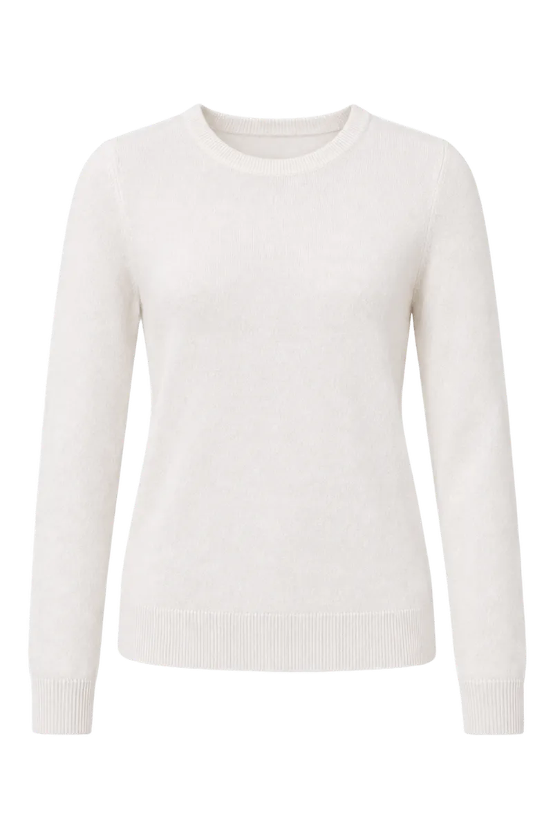 Ivory Cashmere Elizabeth Crewneck