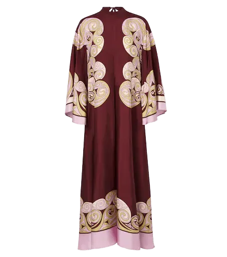 Kells Swirl silk satin maxi dress